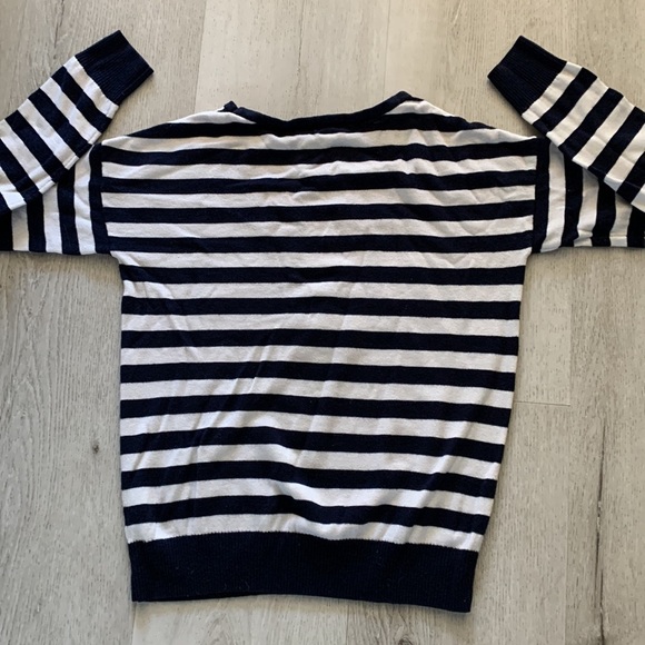 The Limited Nautical Striped Anchor Graphic Sweater wool blend classic navy - Picture 9 of 9